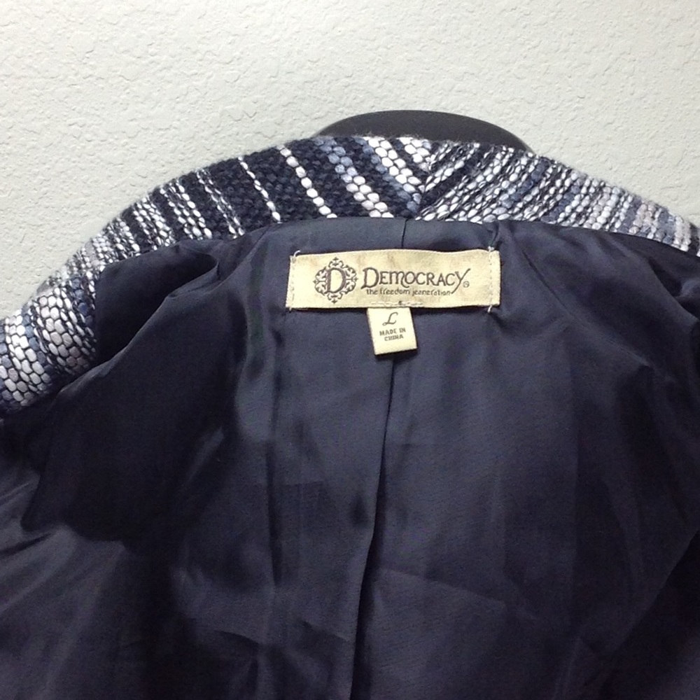 Democracy Black & Gray Peplum Blazer - Picture 7 of 8